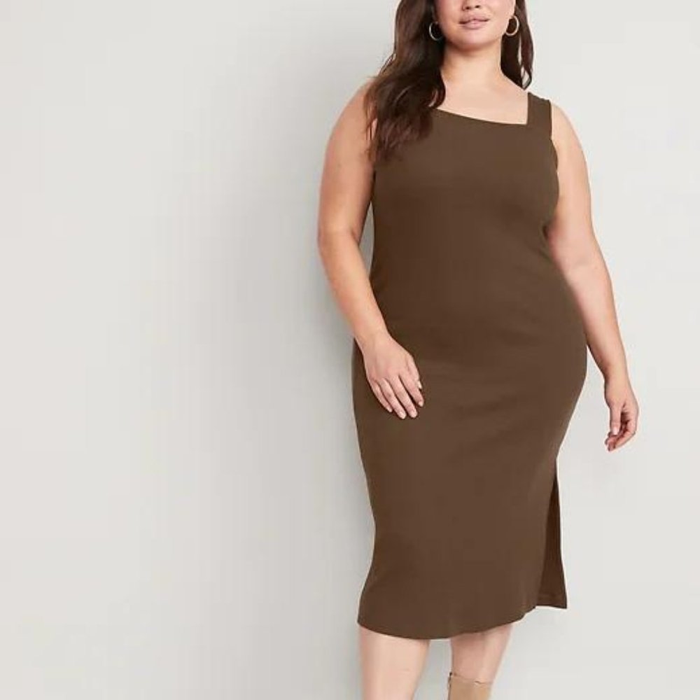 Old Navy  Fitted Sleeveless Rib-Knit Midi Dress for Women New - Picture 6 of 7